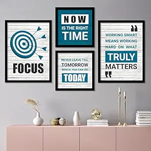 kotart Wood - Motivational Quotes Framed Posters For Decoration - Wall Frames For Home And Office Wall Decor (11 X 14 Inch, Framed)(Blue)