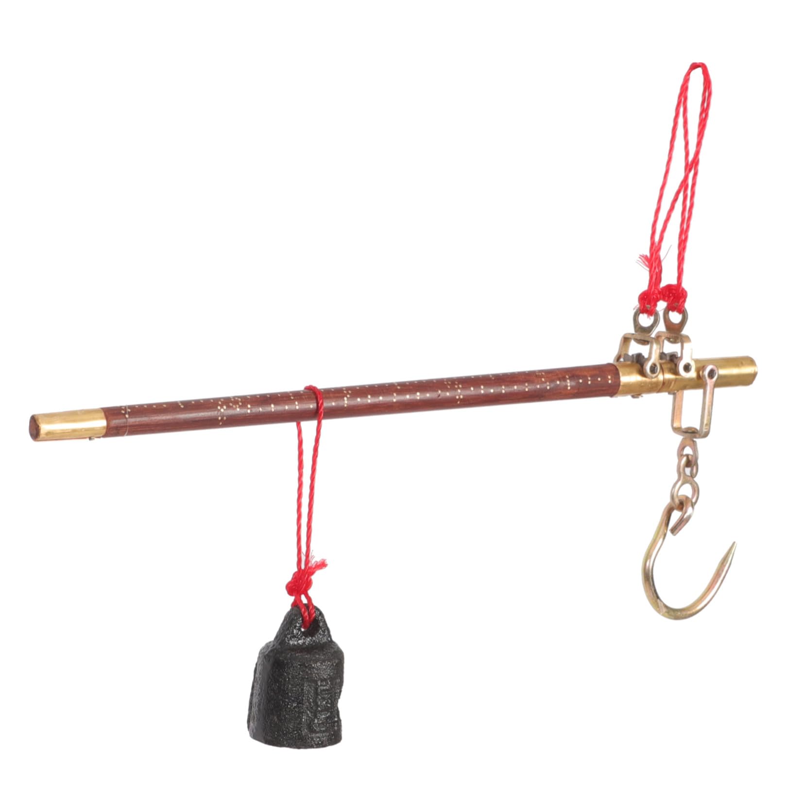 VALICLUD Mechanische Handwaage Holzstange Kupfergewicht Traditionelle Medizinwaage für Tee Schmuck Trockenfrüchte
