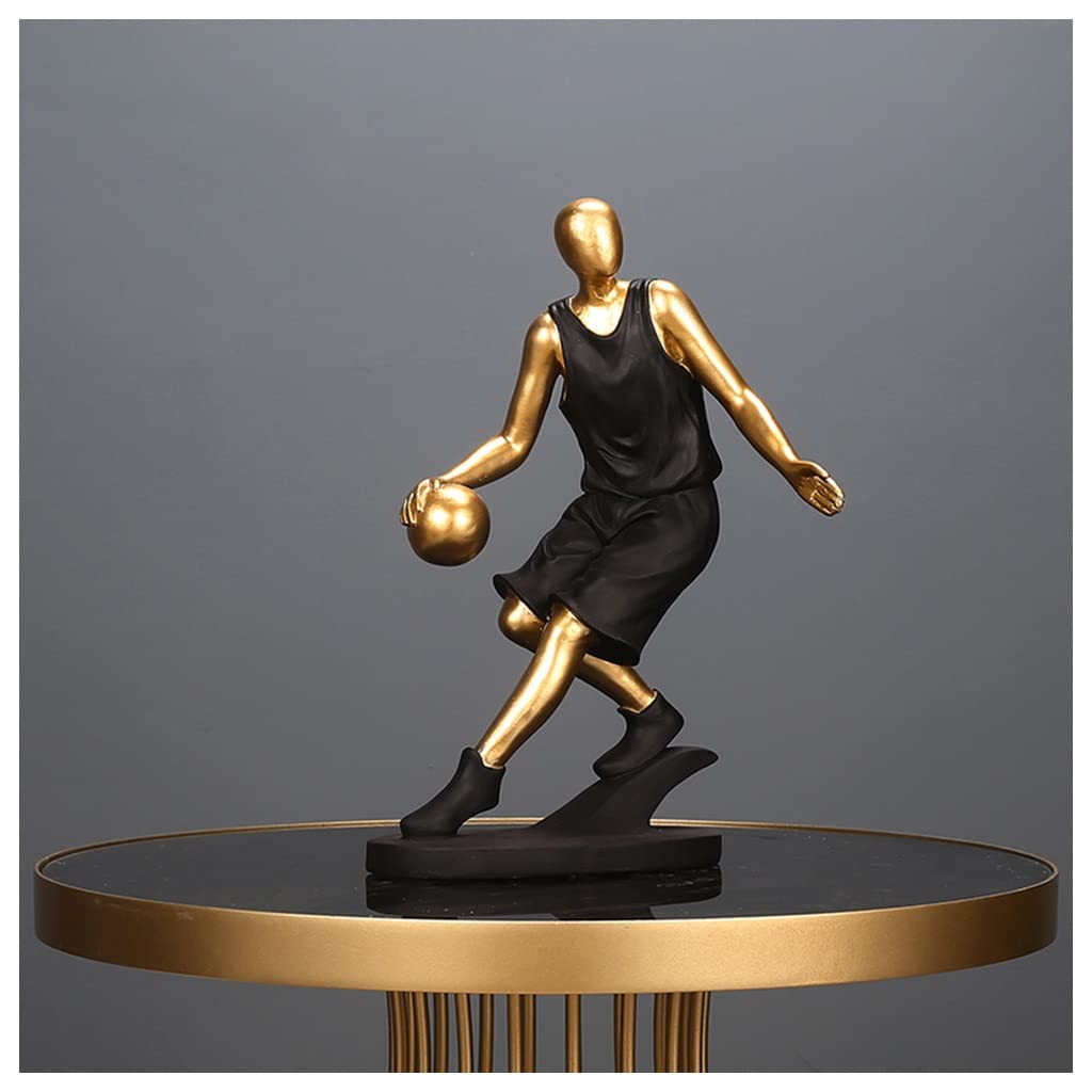 GHKryD statue, Resin Basketball Player Statue Decor for Shelf Bookshelf Accents, Home Decorations for Living Room