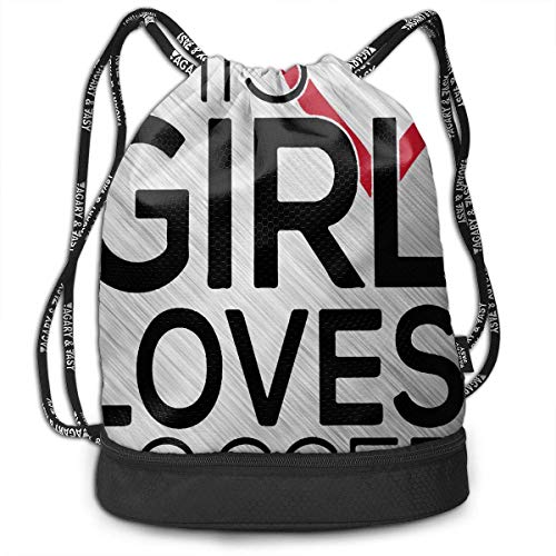 PmseK Mochila con Cordón Bolsas de Gimnasia  This Girl Loves Succer Drawstring Backpack