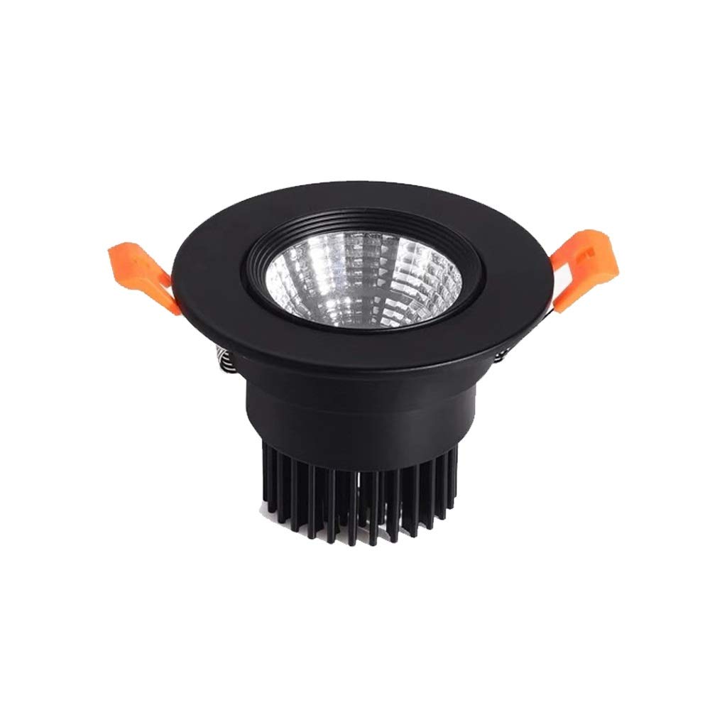 HynJGih Embedded LED Single Lamp Down Aisle Corridor Entrance Light Wall Lights Wall Gallery Concealed Adjustable Angle Spotlights(Schwarz,7W-Warm Light)