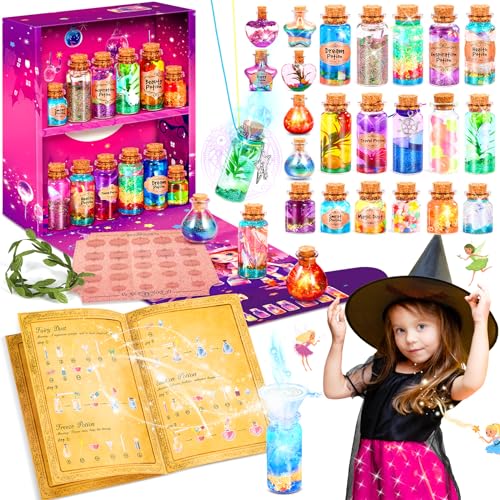Subtail Pociones Magicas Niñas, Kit De Manualidades Para Niña 6 7 8 9 10 11 12 Años, Magic Potion Kit, Arena Magica, Juguetes Creativos De Regalo Niña 6-11 Años, Kits de pociones de hadas para niños