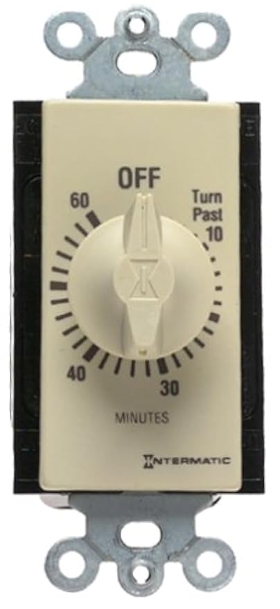 Intermatic FD60MC 60-Minute Spring Loaded Wall Timer, Ivory