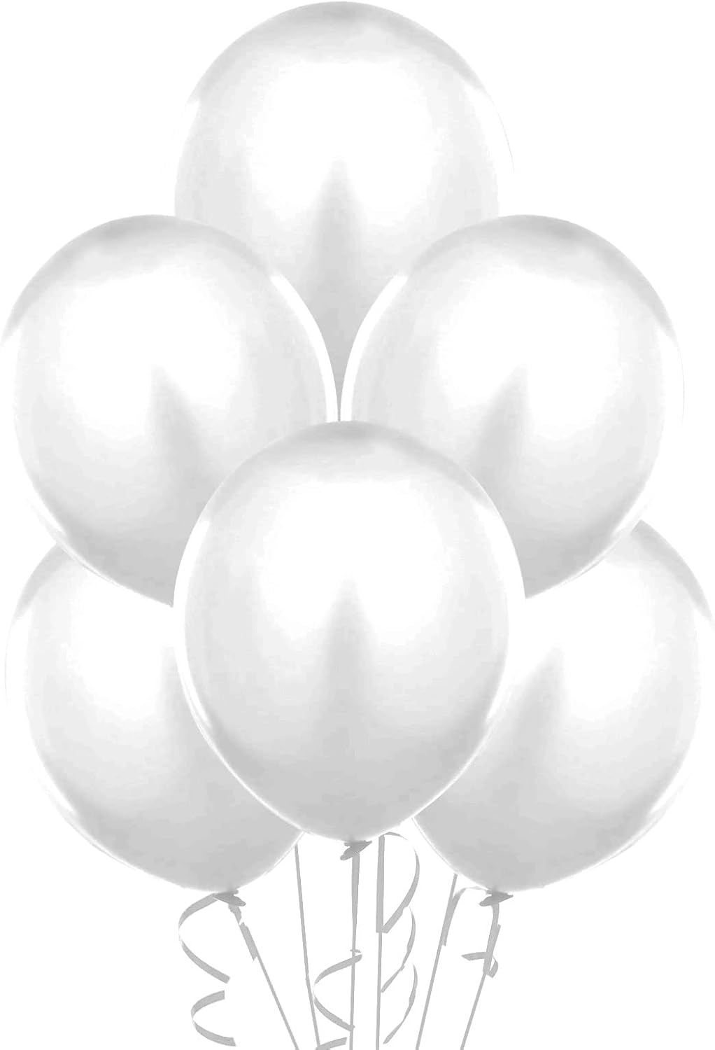 PMU Balloons 17 Inch PartyTex White Premium Helium Quality