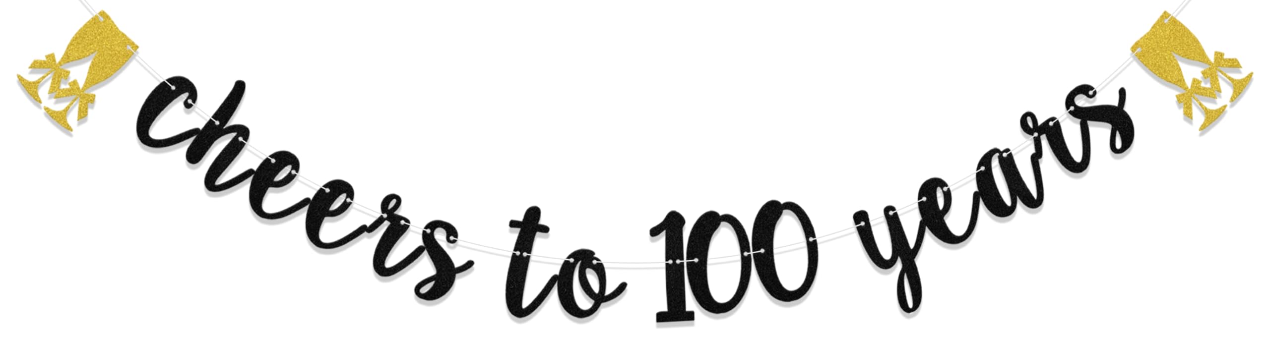 Black Glitter Cheers To 100 Years Banner, Happy 100th Birthday Decoration, 100 Years Old Birthday Decorations, Straight Outta 1924 Banner, Cake Decorations for 100th Birthday Theme Party Supplies