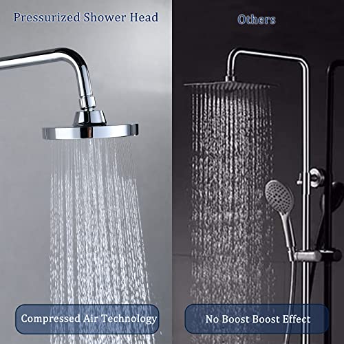 Rainfall Shower Head,High Pressure Rain Shower Heads,6-inch Luxury Modern Chrome Fixed Shower Head,Adjustable with Rain Overhead Shower Head - Image 4