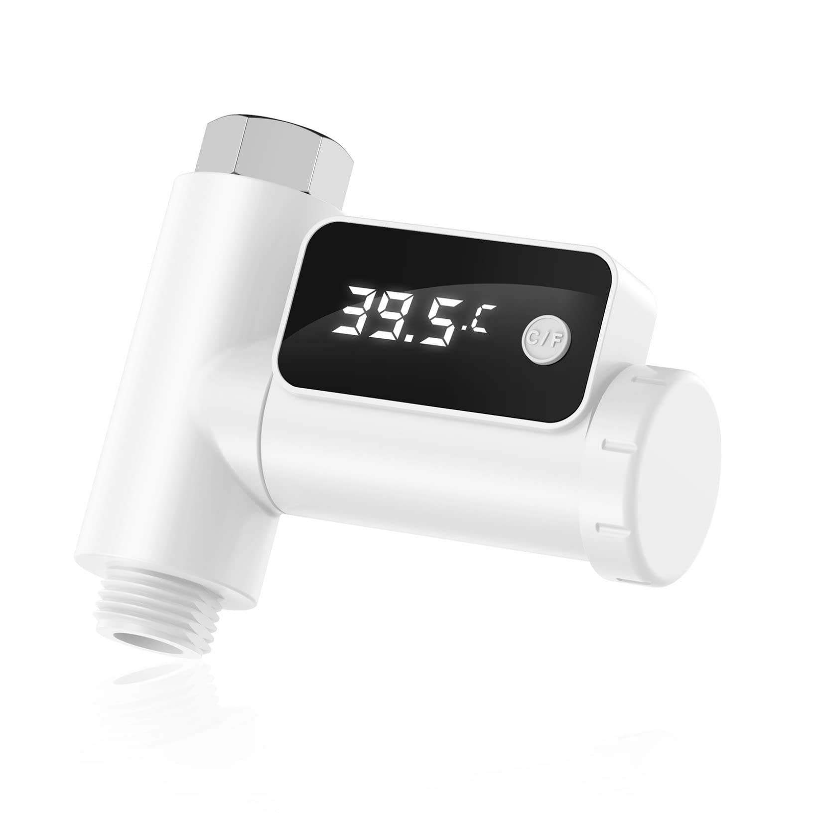 Termometro per Doccia con Acqua Domestica con Display A LED, 5~85℃ Termometro per Acqua Bagno per Bambini Schermo Girevole con Display Celsius/Fahrenheit (Color : White, Size : 10.3 * 9 * 5cm)