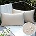 EMEMA Funda Cojines Exterior Impermeable Fundas de Almohadas de Lino de Sofá Almohadas Decorativas Modernas para Salón Cama Silla Oficina Dormitorio Habitacion Lumbar 2 Piezas 30x50cm Crema