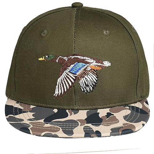 Image of EDTREK Performance Outdoorsman Snapback Truck Hat with Flat Brim - Unique Animal Embroidery