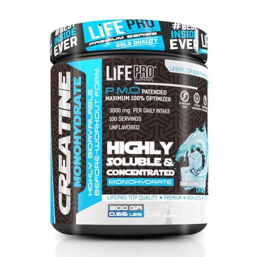 Life Pro Creatine Monohydrate 200mesh 300g Suplemento De Creatina En Polvo Con 99.9 De Pureza, Aumenta Resistencia Y Fuerza, Sabor Neutro Life Pro Creatine Monohydrate 200mesh 300g Suplemento De Creatina En Polvo Con 99.9 De Pureza, Aumenta Resistencia Y Fuerza, Sabor Neutro