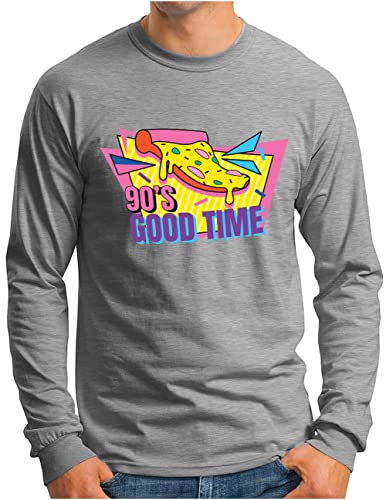 T-shirt manches longues homme OM3 gris retro grande taille