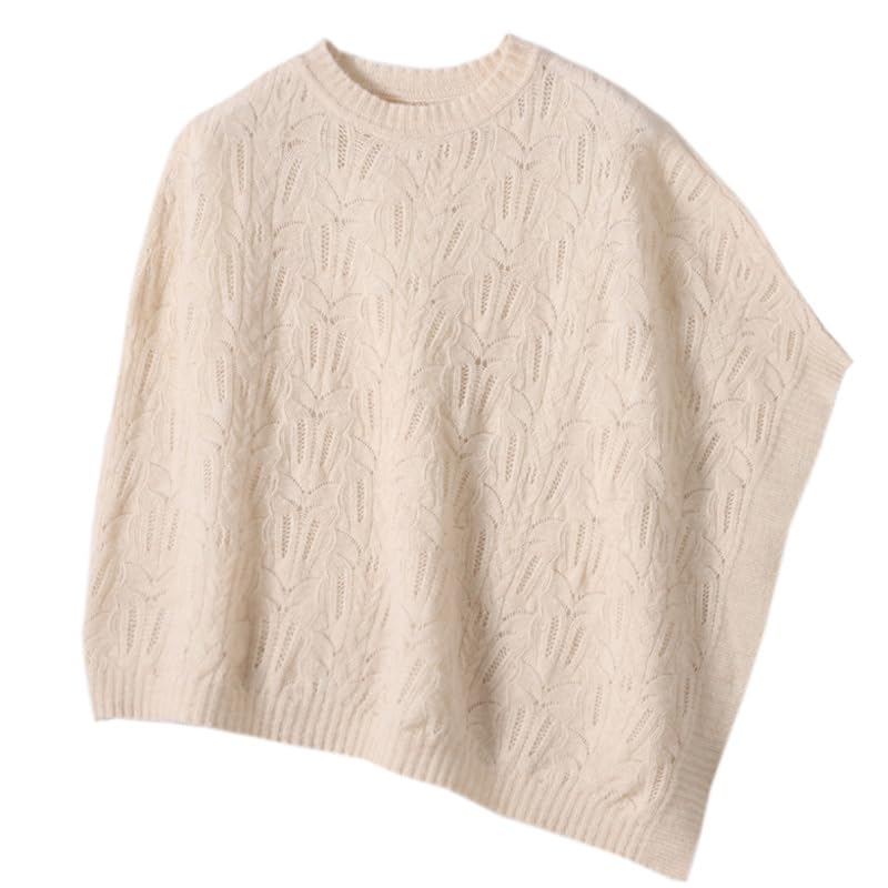 Chal Mujer Fiesta Poncho Italiano De Lana Para Mujer Capa De Cuello Redondo Grande Asimétrico De Punto Chal Suéter De Punto Ahuecado Suéter De Invierno Cálido Con Tacto De Cachemira C
