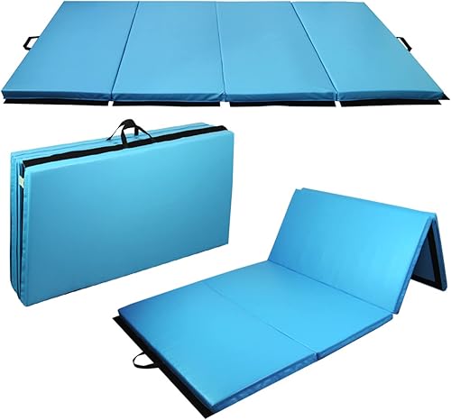 Miniatura 4 de PRISP Tapete de gimnasia plegable de 4 x 10 pies, tapete grande de gimnasio para el hogar, 2 pulgadas de grosor