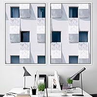 2 Piece Framed Canvas Wall Art Patterned Architecture Canvas Prints Home Artwork Decoration for Living Room,Bedroom - 16