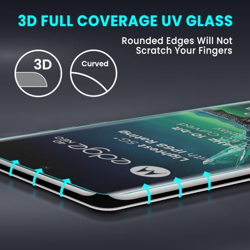 Image of ArmourPro 2 Pack Matte UV Tempered Glass for Motorola Edge 40 Neo and Motorola Edge 40 5G, Premium Curved Screen Protector with Anti-Glare Finish, Edge-to-Edge Coverage, Fingerprint Friendly and Case Friendly