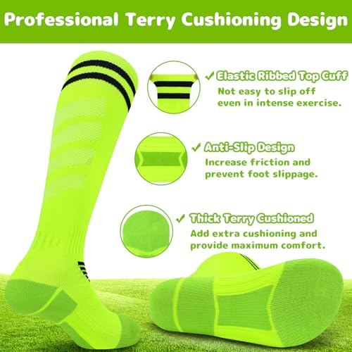 Olreco 2 Pack Adult Youth Kids Soccer Socks for Girls Boys Baseball Socks Men Women Team Sport Softball Football Accessories3