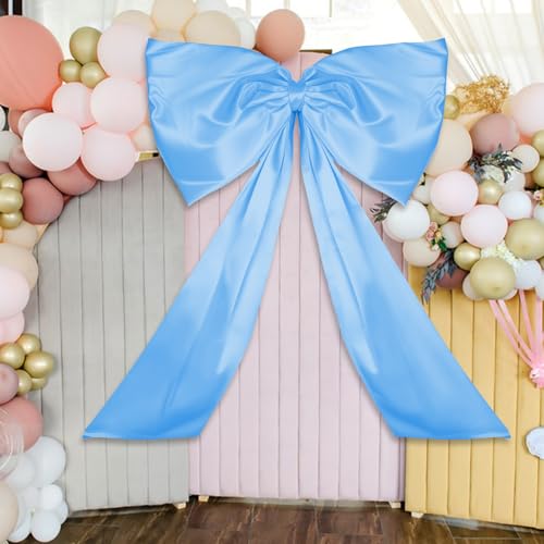24 x 36 Inches Large Blue Bow Decor,Coquette Room Decor,Giant Blue Bow Room Wall Decor,Baby Shower Birthday Party Backdrop Wall Wedding Party Christmas Tree Decorations(Blue)