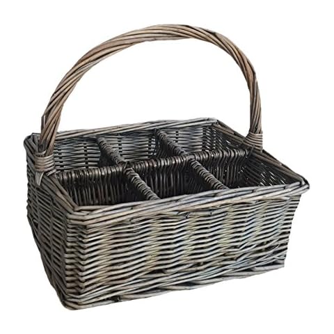 Red Hamper Antique Wicker Cutlery Basket Cover