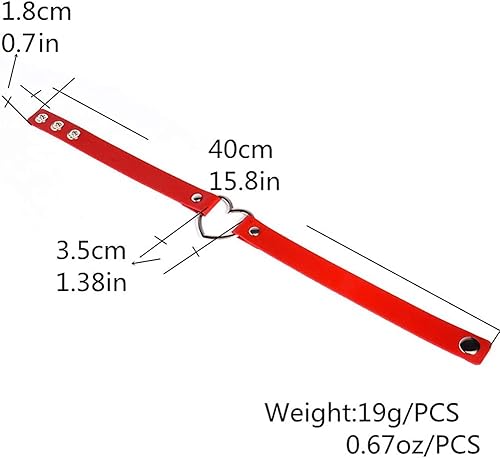 Miniatura 2 de Gargantilla de Cuero con Corazón Collar Punk Gótico de PU Suave para Mujeres Hombres Niñas Ajustable