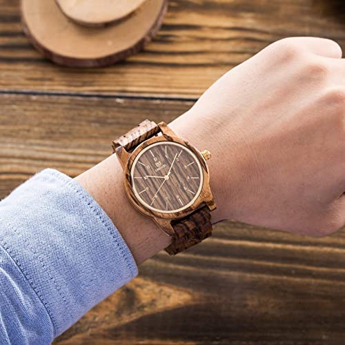 Wooden Watches Uwood Series 40 mm Unisex Natural Handmade Wood Watch with Gift Box & Band Adjustable2