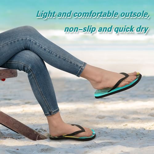 STAYTOP Green Gold Marble Texture Flip Flops Sandals of Men's & Women's,Sandals Beach Slippers Shower Slides3