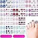 10 Hojas 220 Pegatinas de Esmalte de Uñas de Pies Tiras de Uñas de Envolturas Completas de Diamantes Imitación 3D Calcomanía Autoadhesiva de Cristal Vidrio con Limas de Uñas, 10 Estilos