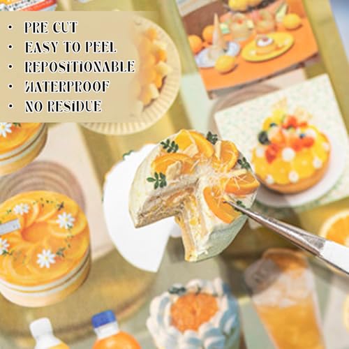 Image of 2pc Aesthetic Sticker Book: Dreamcore & Foodie Themes - 30 Matte, Glossy & Foil Sheets with Hard Cover for Journaling, Scrapbooking, Planner & DIY Crafts