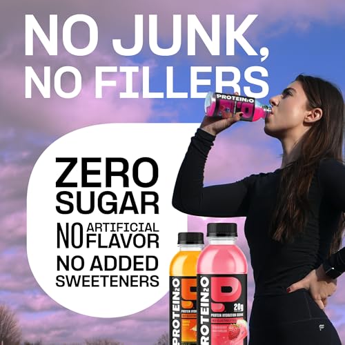 Image of Protein2o Hydration Drink - 2-in-1 Liquid Clear Whey Protein Isolate and Electrolyte Drink - 20g Protein, Vitamins B5, B6 - Post-Workout Recovery - 16.9 Fl Oz - 12 Count Variety Pack