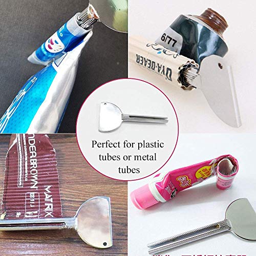 Image of 4PCS Tube Key,Tube Key Squeezer,Tube Roller Key,Tube Squeezer Toothpaste Squeezer Metal Tube Presser Tube Roller Tube Wringer Keys Dispenser Roller (Silver)