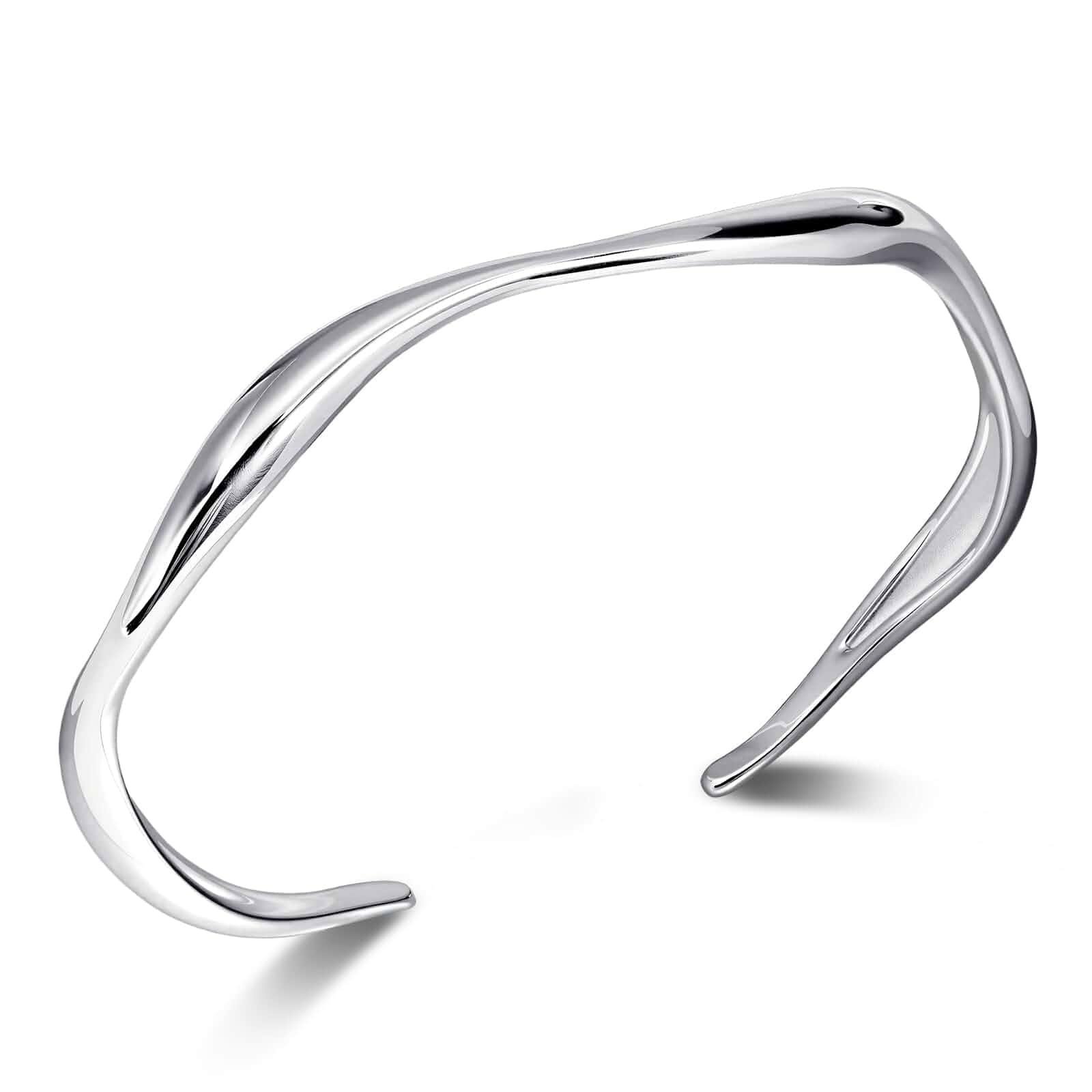 Wavy Cuff Bracelet for Women, Adjustable Open Bangle Thin Wavy Design, Adjustable Open Cuff, Silver and Gold Options, Minimalist Stackable Style