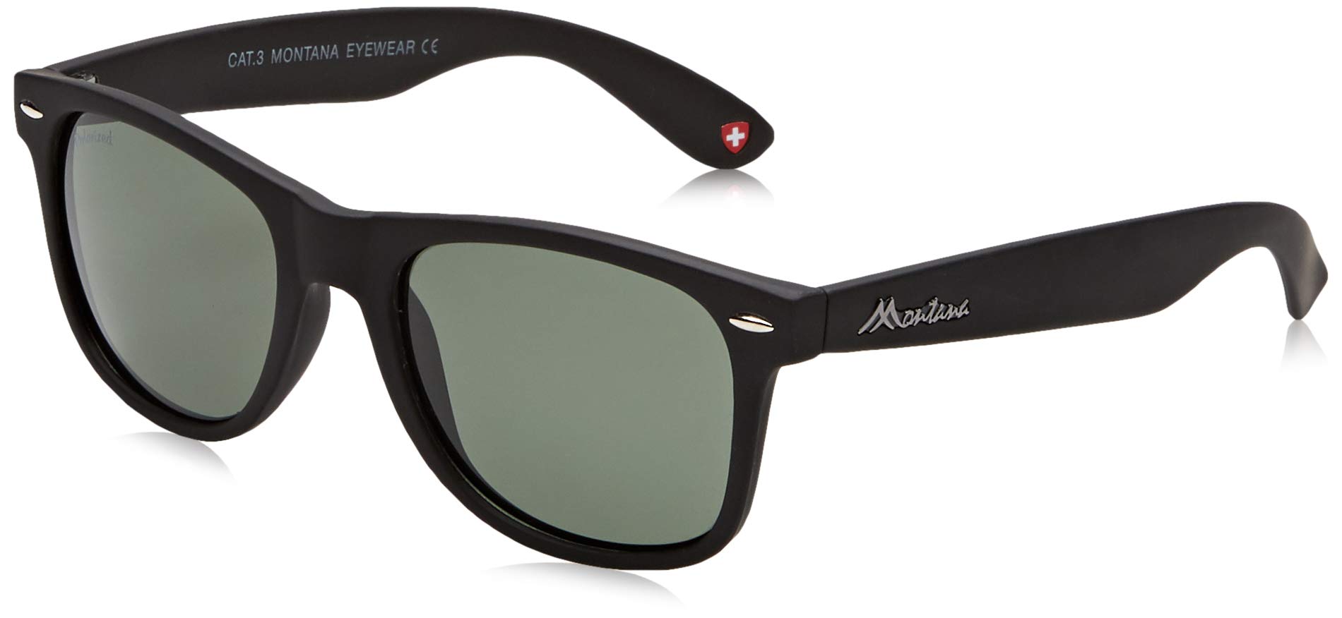 Montana Men's   Black Sunglasses Mp1a-Xl A G15 Green Polarized , BrandAlley