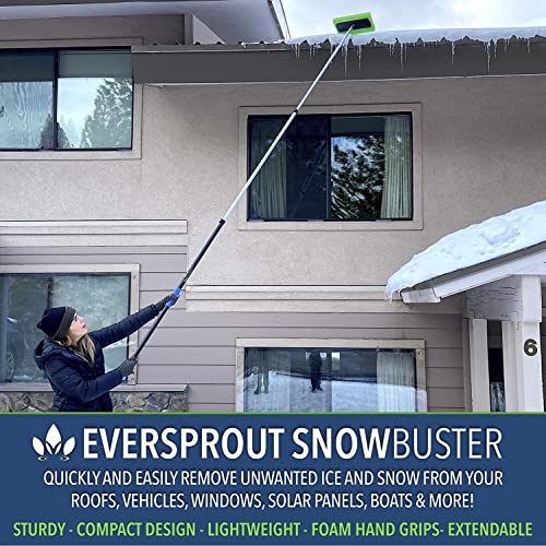 Eversprout Never-Scratch Snowbuster 5-To-12 Foot (Up To 18 Ft Standing Reach) | Pre-Assembled Extendable Roof Rake For Snow Removal thumb #2