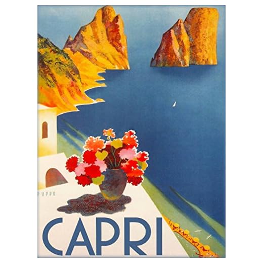 A SLICE IN TIME Capri Italy Vintage Italian Europe Art Travel Advertisement Collectible Wall Decor Poster Picture Print - Poster Measures 10 x 13.5 inches