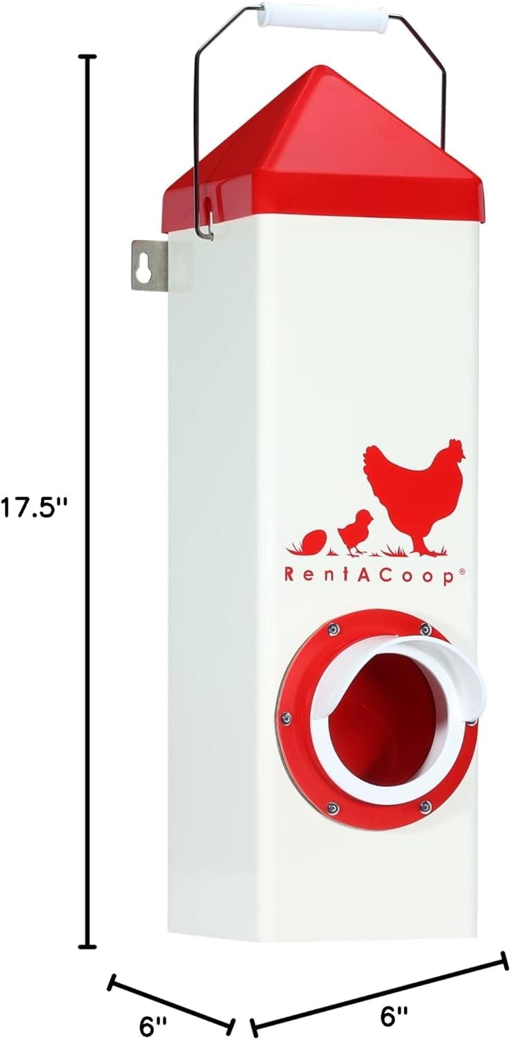 RentACoop 鶏用フィーダー ホワイト Amazon.com: RentACoop 10lb High Rise BPA-Free Single-Port Chicken