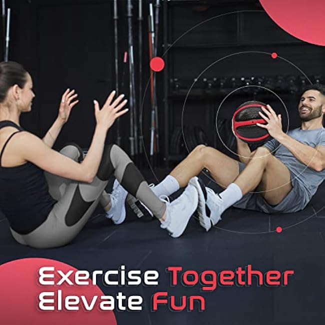 Yes4All Medicine Ball with Dual Texture Grip, Weighted Medicine Ball for Workouts Exercise Balance Training, Core Strength, Balance and Coordination Exercise, Non-Slip Rubber Shell with 6/8/10/12LBS