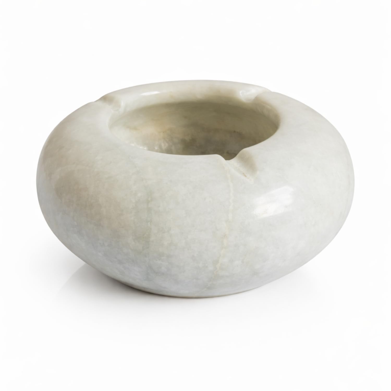 Salvus App SOLUTIONS Handcrafted White Marble Round Ashtray – Tabletop Cigarette & Cigar Holder for Home, Office, Indoor & Outdoor Use – Elegant Gift for Men (4 Inch)-image-13
