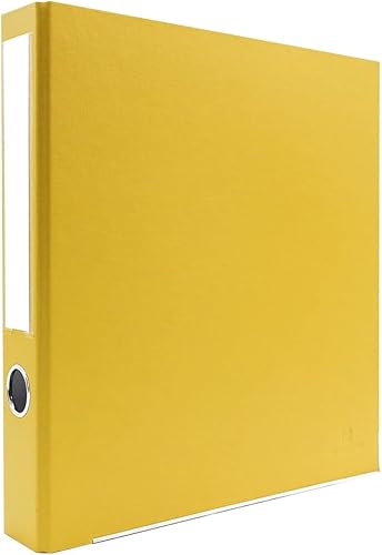 Bindertek Carpeta de 3 anillos redondos de alta calidad, color amarillo, ancho de lomo de 2 pulgadas, capacidad de 275 hojas, anillos redondos de