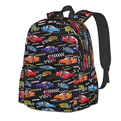 Zisqerts Mochila Mushroom para laptop de viagem leve de 40,6 cm, Carro de corrida, One Size, Moderno