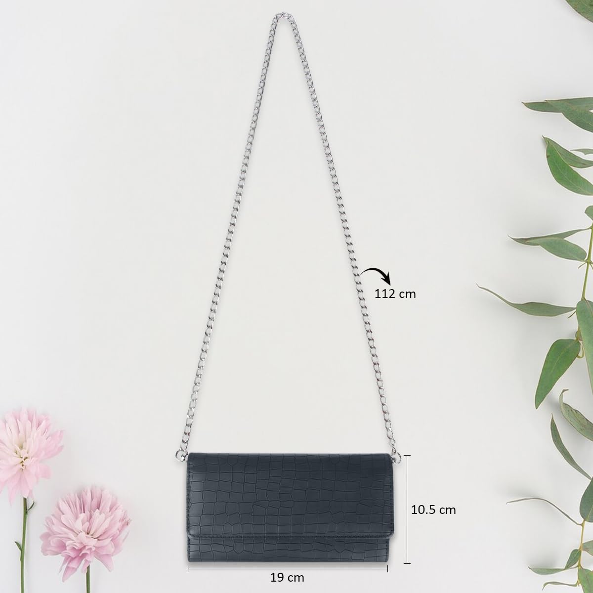 The Wallet Store Croco Design Sling Bag - Grey