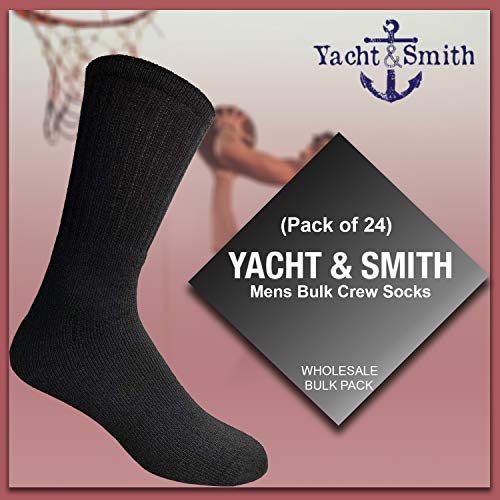 Yacht & Smith Wholesale Bulk Mens Crew Socks, Cotton Big And Tall Plus Size Socks Size 13-162
