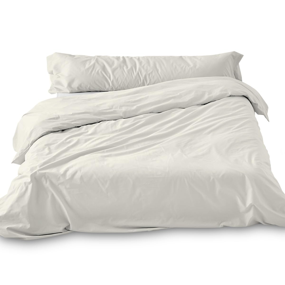 Funda nórdica de satén Color Natural. Cama de 135/140 cm.