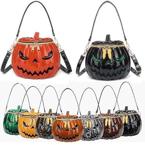 Image of Men and Women PVC Pumpkin Shaped Crossbody Shoulder Bag Handbag Halloween Pumpkin Purse