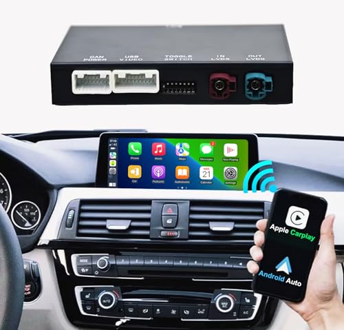 NAVIVOX Wireless CarPlay Android Auto Retrofit Kit Decoder Box for BMW NBT System 1/2/3/4/5/6/7 Series X3/X4/X5/X6, Support Mirror Link, Camera, GPS, Siri, YouTube, for BWM Accessories