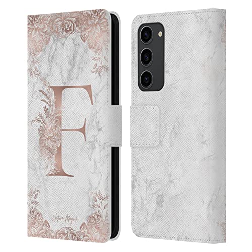 Coque Samsung S23 Plus rose or marbre lettre F au quotidien