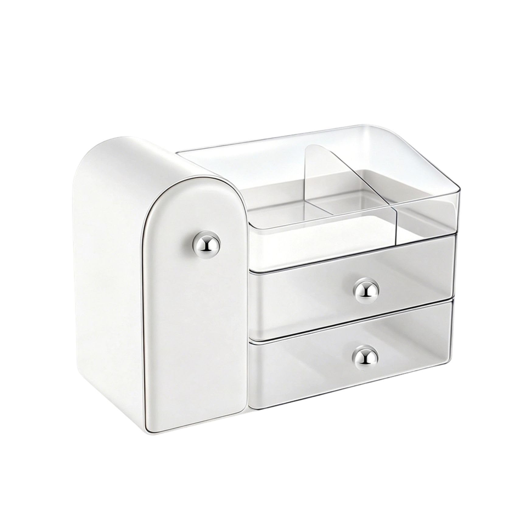 Jnchdghwa Skincare and Makeup Organizer, Vanity Storage with Brushes, Large Bathroom Counter Space Saver Countertop