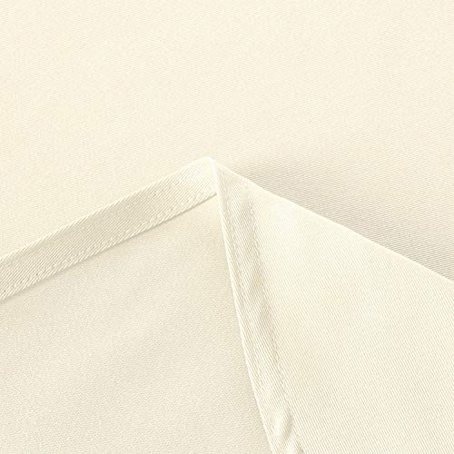 Image of Obstal Round Table Cloth, Ivory, 60 Inch Diameter | Oil-Proof Spill-Proof Water Resistance Microfiber Tablecloth, Decorative Fabric Circular Table Cover for Outdoor /Indoor Use