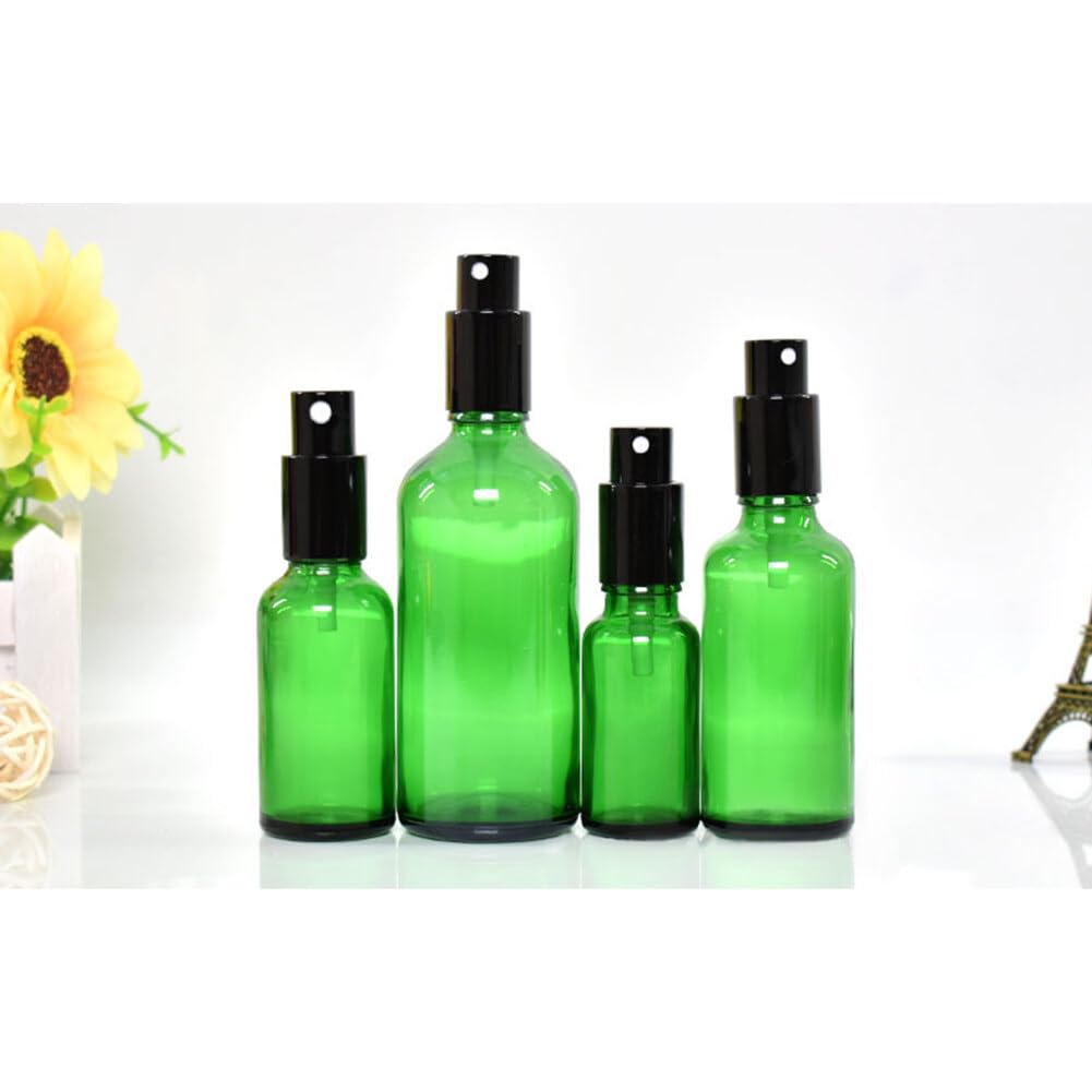 20 flaconi spray da 10 ml in vetro verde vuoto, kit viaggio flaconi per nebulizzazione fine nebulizzatore in vetro flacone vuoto riutilizzabile per oli essenziali, profumo, aromaterapia, farmacia