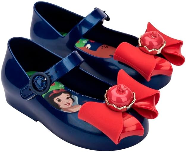 mini melissa Girl's Sweet Love + Disney Princess Mary Jane Jelly Flat for Toddlers & Babies - Jelly Shoes for Little Girls with Adjustable Strap & Side Buckle