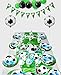 PIXHOTUL Soccer Party Supplies Sports Theme Party Pack Including Plates, Cups, Napkins, Spoons, Knives, Forks, Invitation Cards, Tablecloth, Banner, Gift Bags and Balloons 168Pcs, Serves 12 (12 Pack)