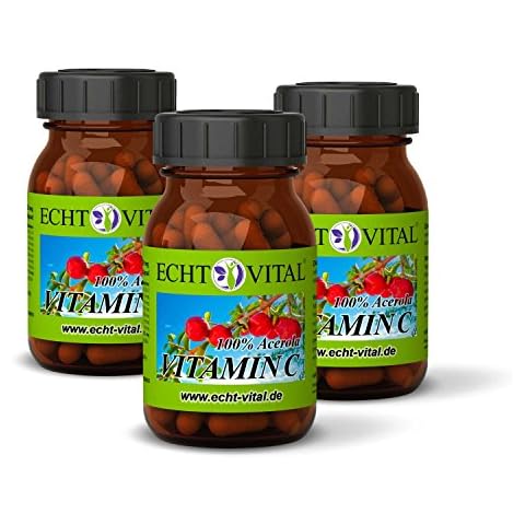 ECHT VITAL Vitamin C Kapseln | 100 % Acerola Kirsche Extrakt Cover